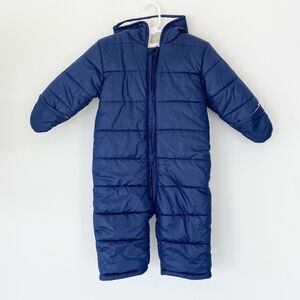 Old Navy blue puffer snow suit 12-18M